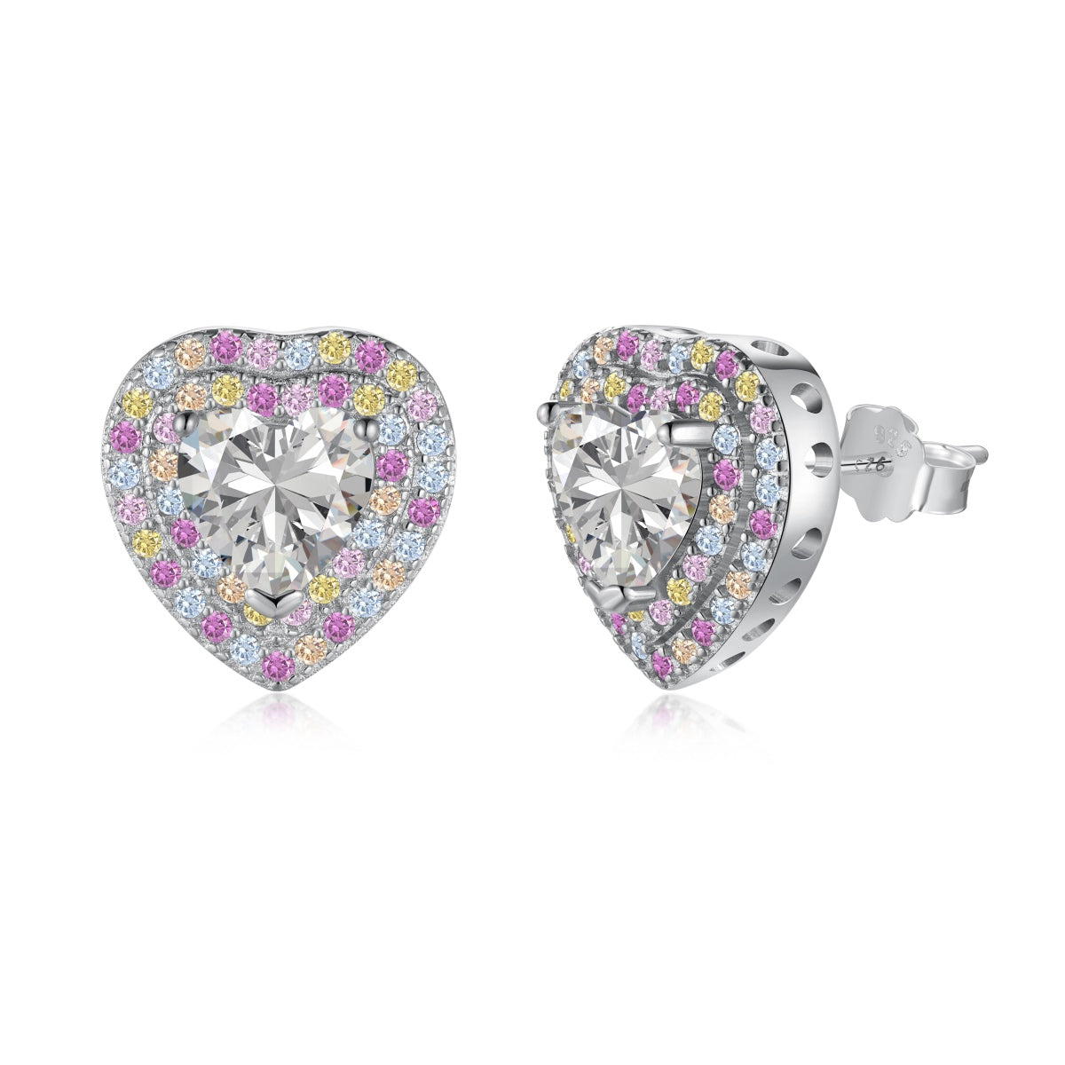 [Jesse jewelry]Dazzling Heart Shape Lover Earrings