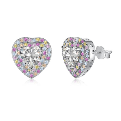 [Jesse jewelry]Dazzling Heart Shape Lover Earrings