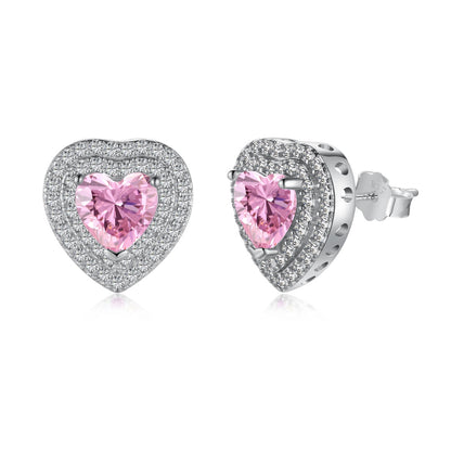 [Jesse jewelry]Dazzling Heart Shape Lover Earrings