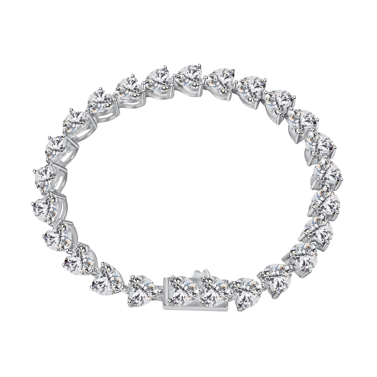 [Jesse jewelry]0.75 Carat Elegant Romantic Heart Shape Lover Bracelet