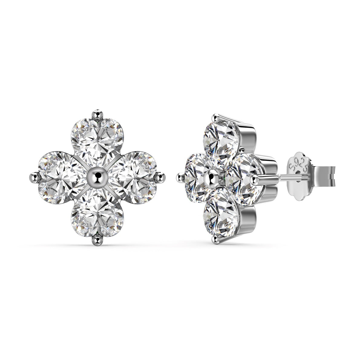 [Jesse jewelry]Four-Leaf Clover Ball Earrings