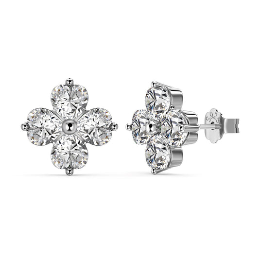 [Jesse jewelry]Four-Leaf Clover Ball Earrings