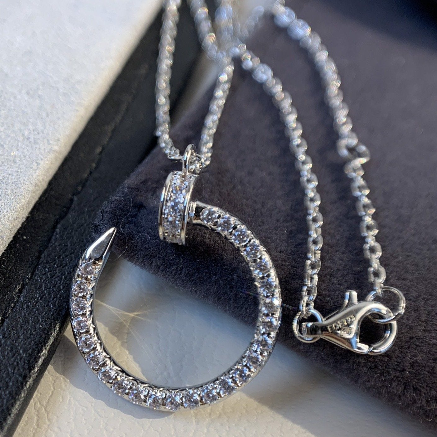 [Jesse jewelry]JUSTE NECKLACE SILVER DIAMONDS