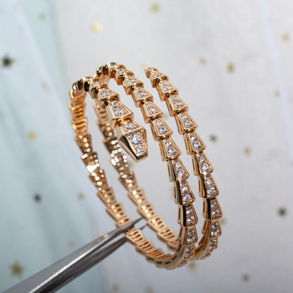 [Jesse jewelry]SERPENTI BRACELET PINK GOLD DIAMOND DOUBLE ROW