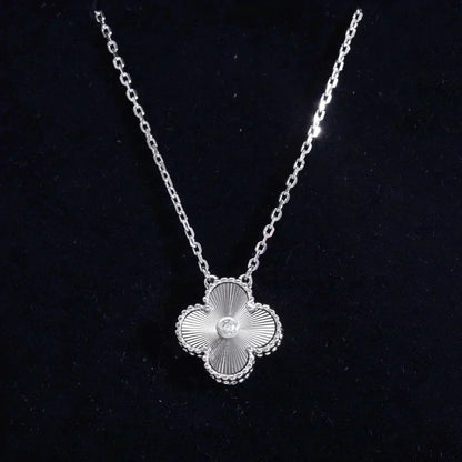 [Jesse jewelry]CLOVER  15MM DIAMOND LASER NECKLACE SILVER