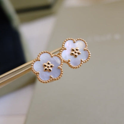 [Jesse jewelry]LUCKY PINK GOLD WHITE MOP EARRINGS