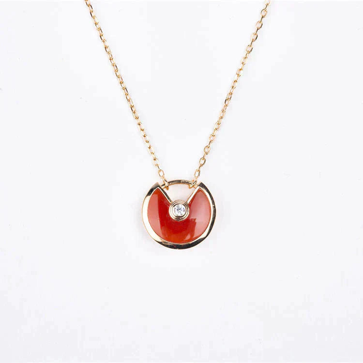 [Jesse jewelry]AMULETTE GOLD CARNELIAN ONYX NECKLACE