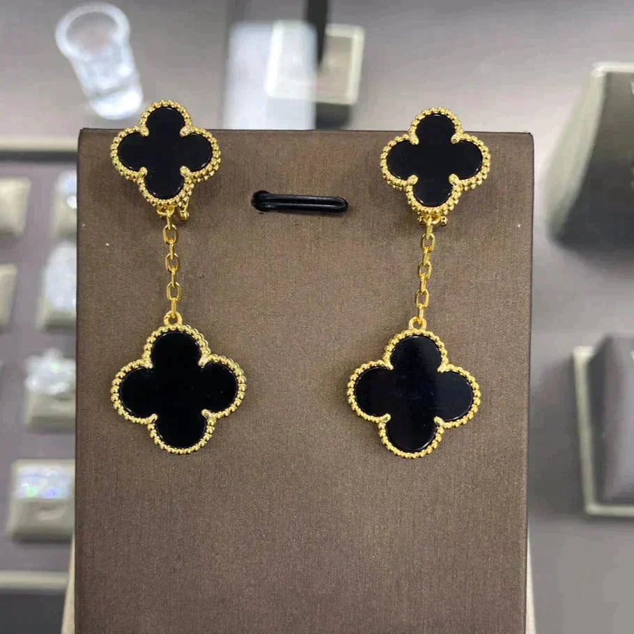 [Jesse jewelry]CLOVER 2 MOTIFS  EARRINGS (MULTIPLE CHOICESC