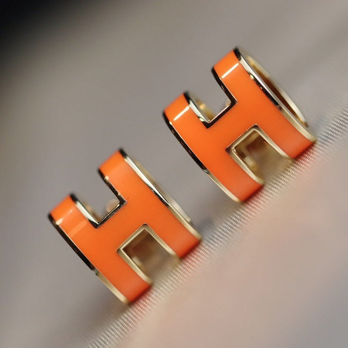 [Jesse jewelry]MINI POP H EARRINGS ORANGE