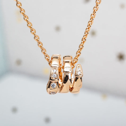 [Jesse jewelry]SERPENTI PINK GOLD NECKLACE DIAMOND