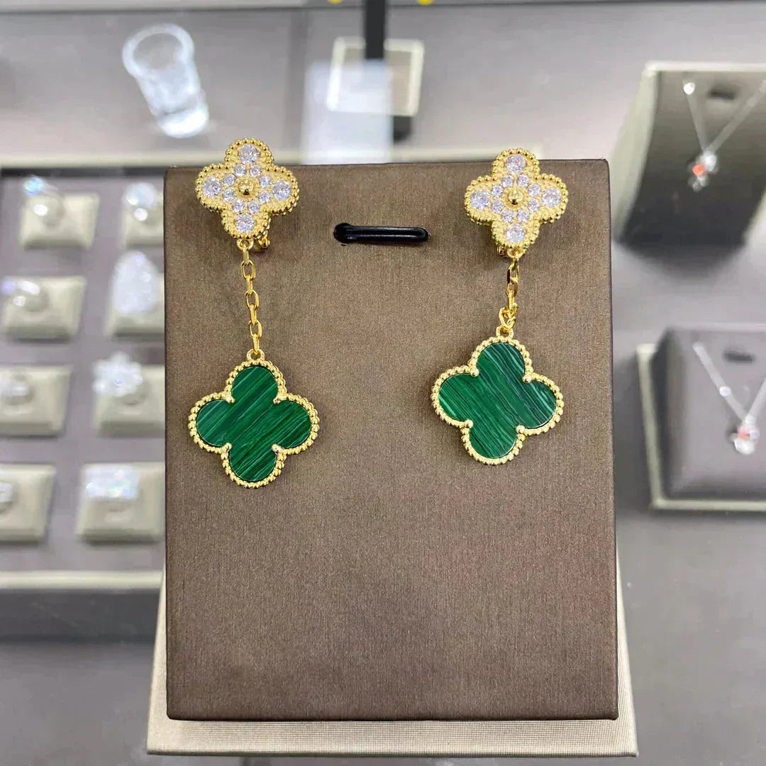[Jesse jewelry]CLOVER  2 MOTIFS  DIAMOND  EARRINGS (MULTIPLE CHOICESç´