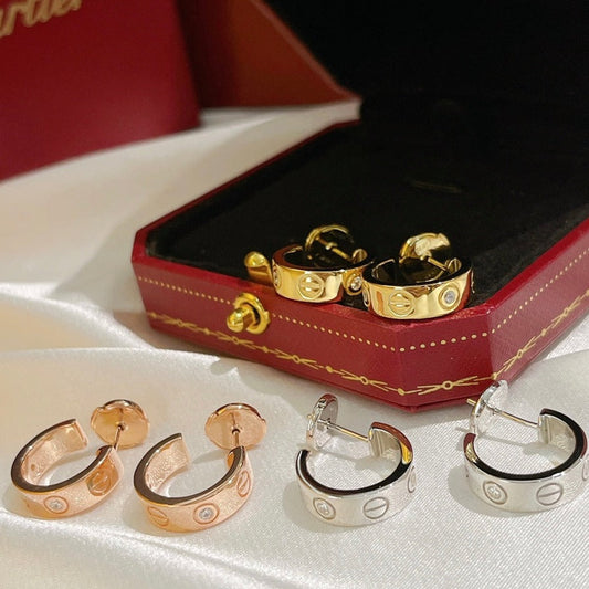 [Jesse jewelry]LOVE EARRINGS 5.7MM 2 DIAMONDS