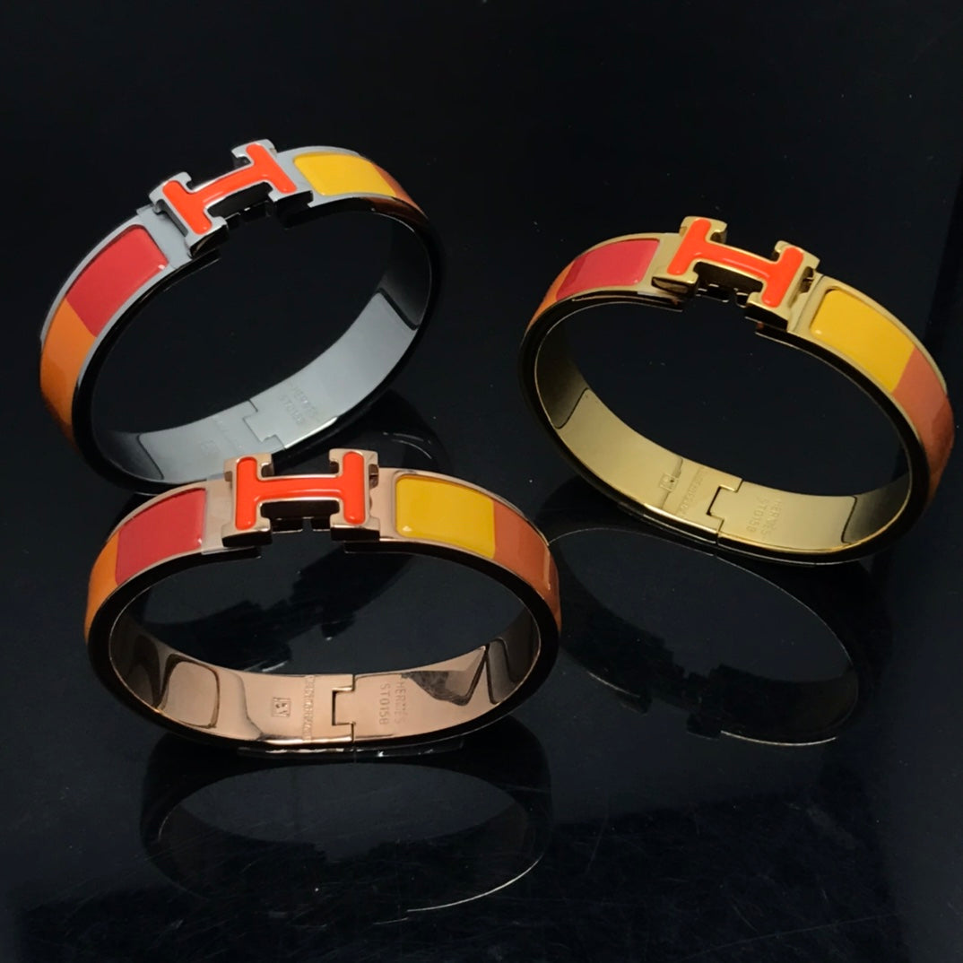 [Jesse jewelry]H BRACELET ORANGE RAINBOW CERAMIC