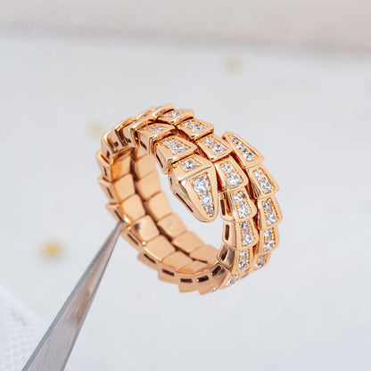[Jesse jewelry]SERPENTI RING PINK GOLD DIAMOND DOUBLE ROW