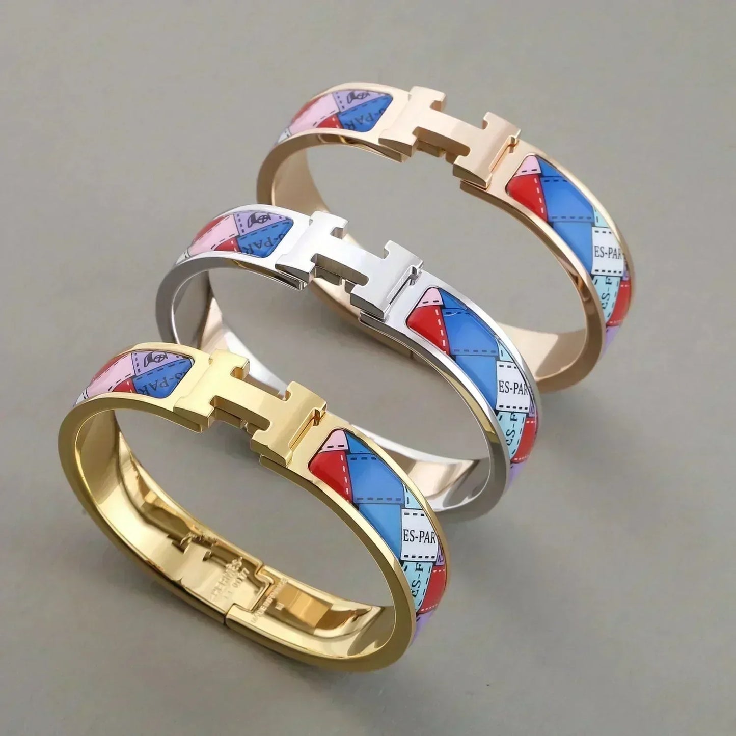 [Jesse jewelry]H BRACELET DOTTED BORDER 12MM