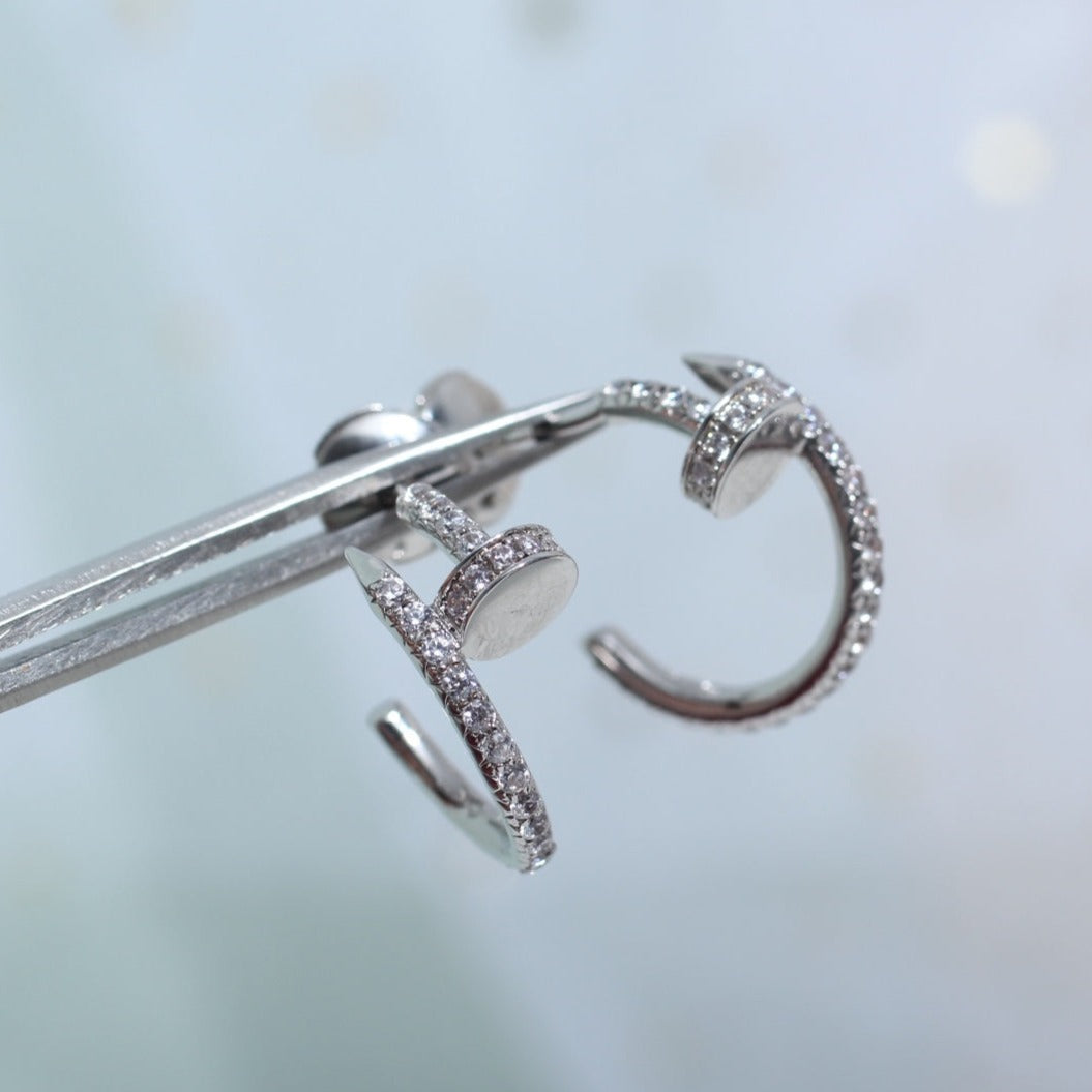 [Jesse jewelry]JUSTE EARRINGS 12.75MM SILVER DIAMOND