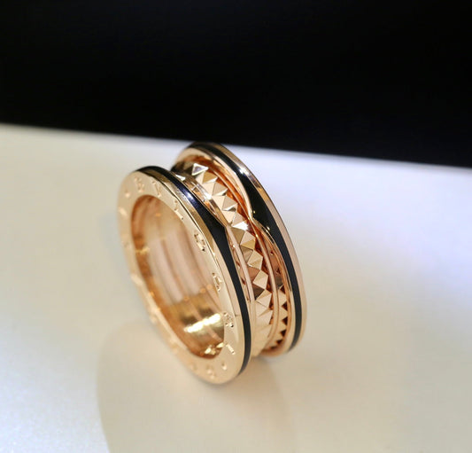 [Jesse jewelry]ZERO 1 PINK GOLD BLACK CERAMIC RING