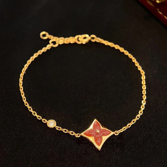 [Jesse jewelry]COLOR STAR CARNELIAN PINK GOLD DIAMOND BRACELET