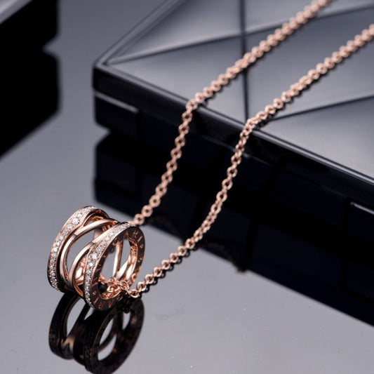 [Jesse jewelry]ZERO 1 PINK GOLD DIAMOND OPEN NECKLACE