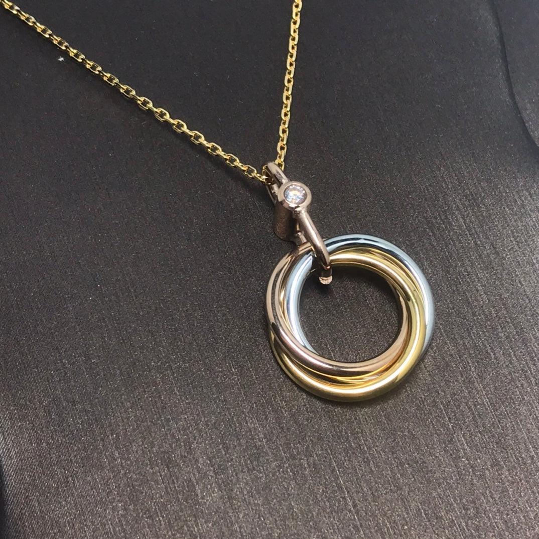[Jesse jewelry]TRINITY SILVER GOLD PINK GOLD NECKLACE