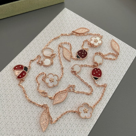 [Jesse jewelry]LUCKY SPRING 15 MOTIFS ROSE GOLD NECKLACE