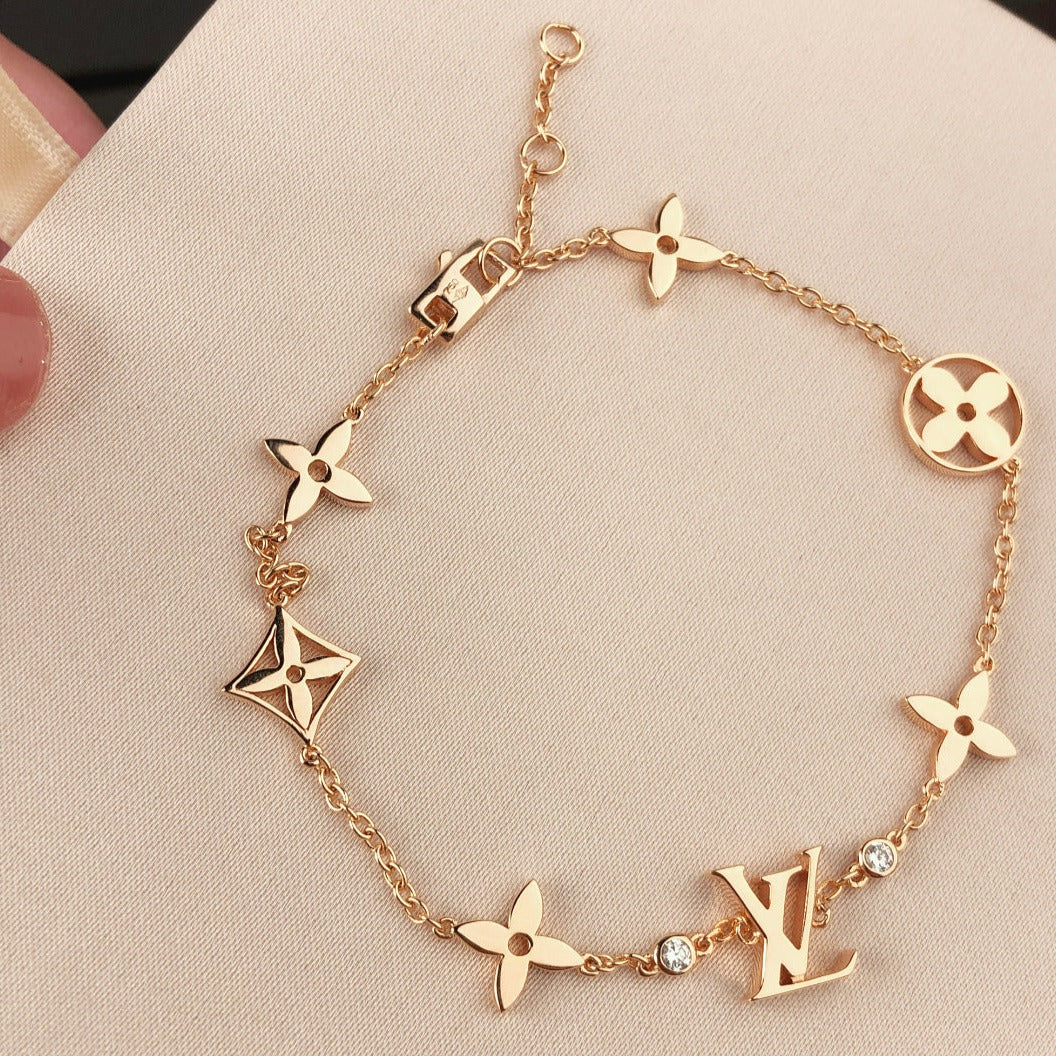 [Jesse jewelry]STAR AND SUN 7 MOTIFS GOLD BRACELET
