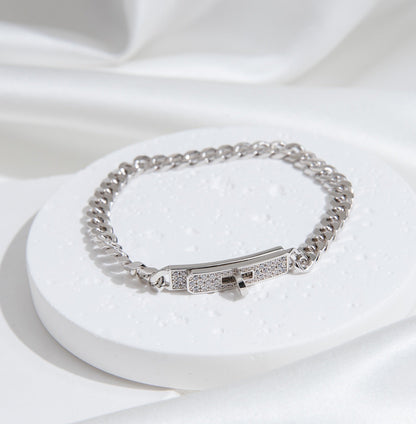 [Jesse jewelry]KELLY CHAIN SILVER DIAMOND BRACELET
