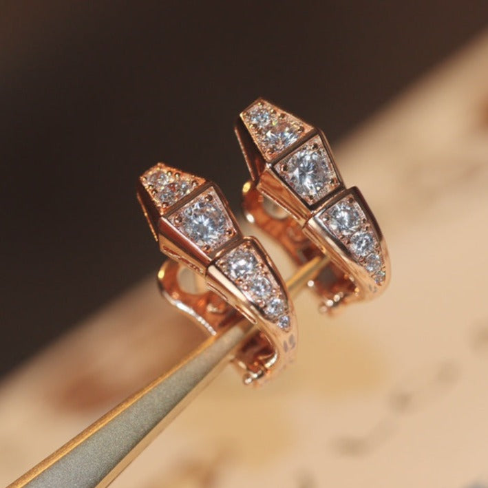 [Jesse jewelry]SERPENT PINK GOLD DIAMOND EARRINGS