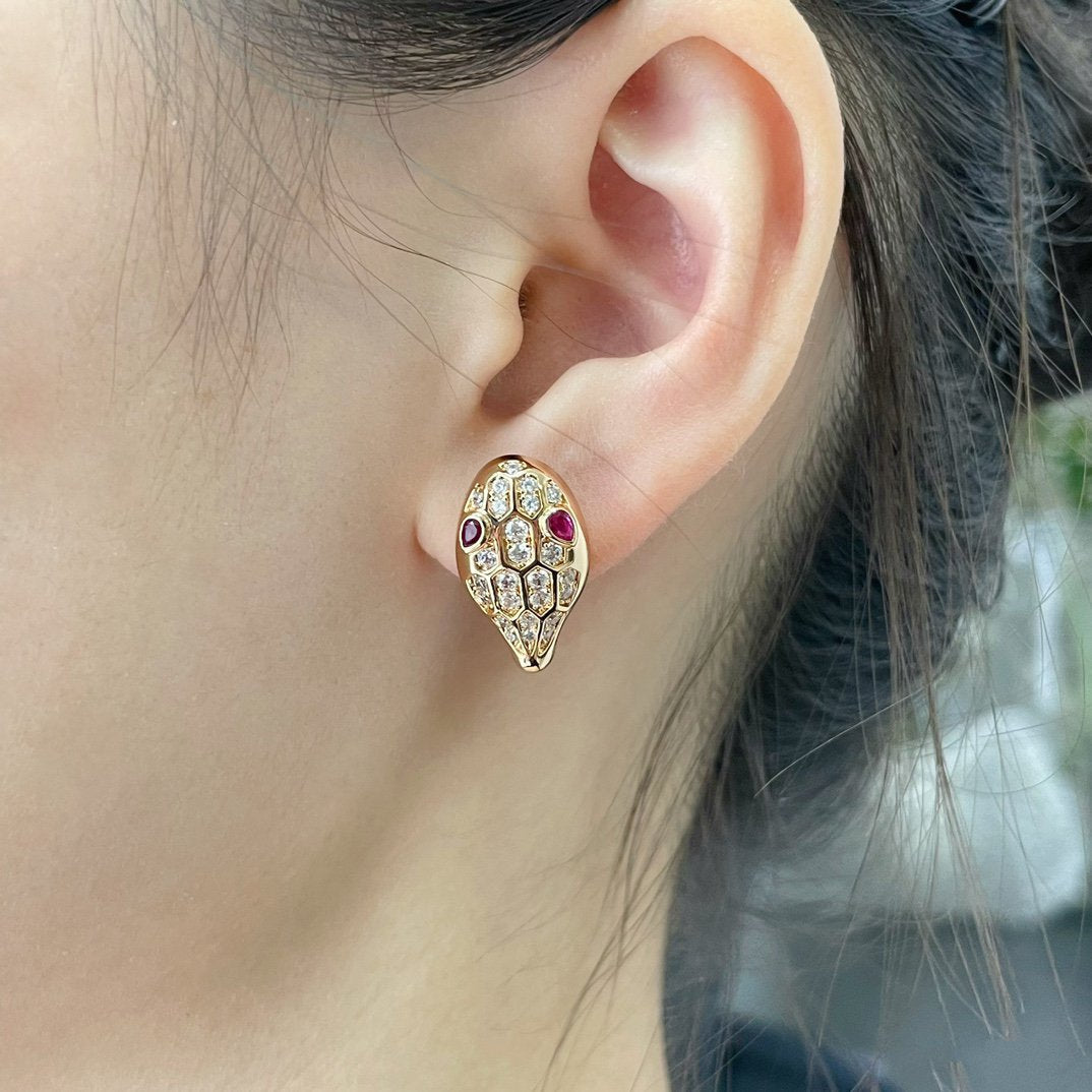 [Jesse jewelry]SERPENT DIAMOND STUD EARRINGS