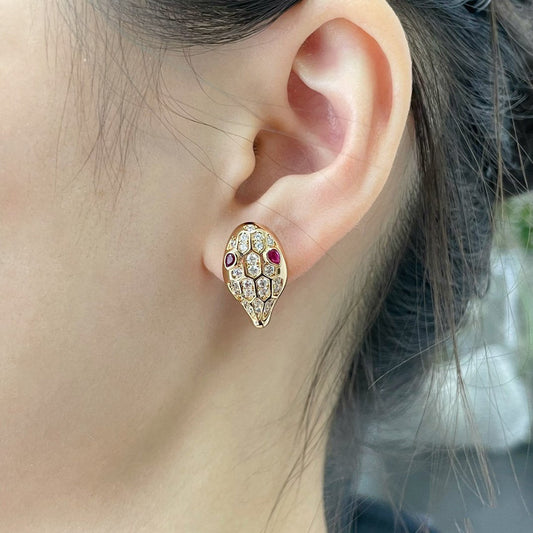 [Jesse jewelry]SERPENT DIAMOND STUD EARRINGS