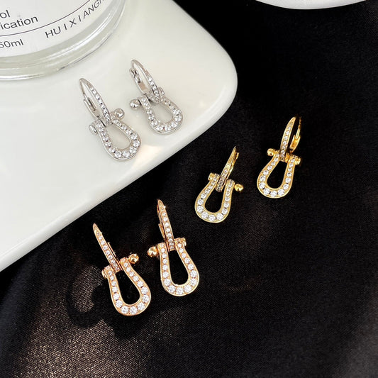 [Jesse jewelry]FORCE 10 FULL DIAMOND DROP EARRINGS MEDIUM MODEL