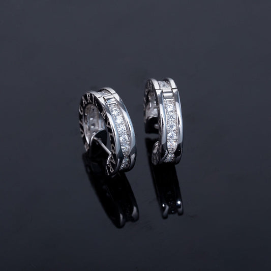 [Jesse jewelry]ZERO 1 MINI SILVER DIAMOND EARRINGS