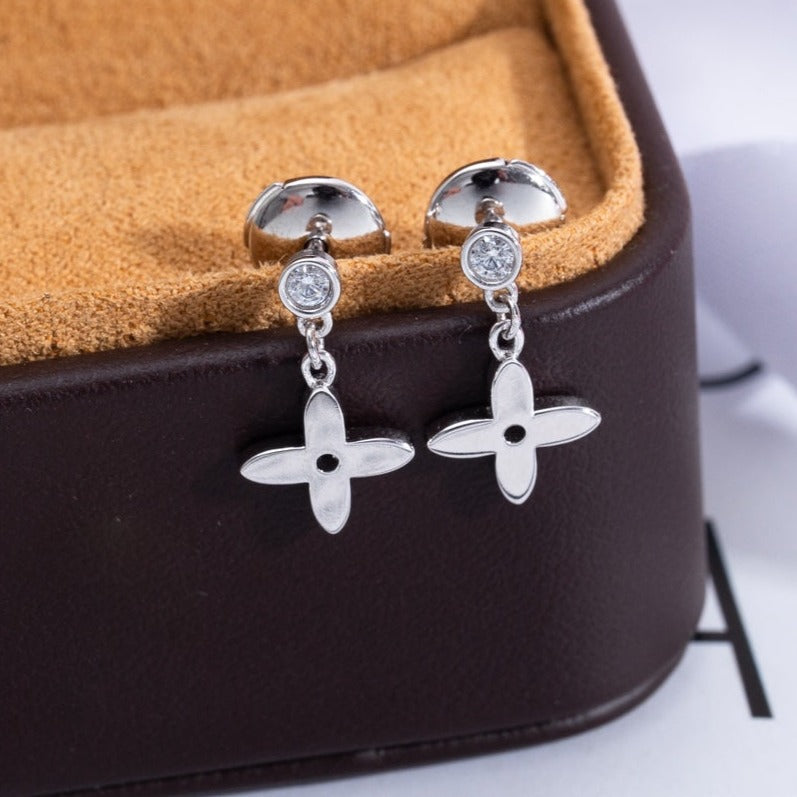 [Jesse jewelry]VIDYLLE SILVER DIAMOND MINI DROP EARRINGS