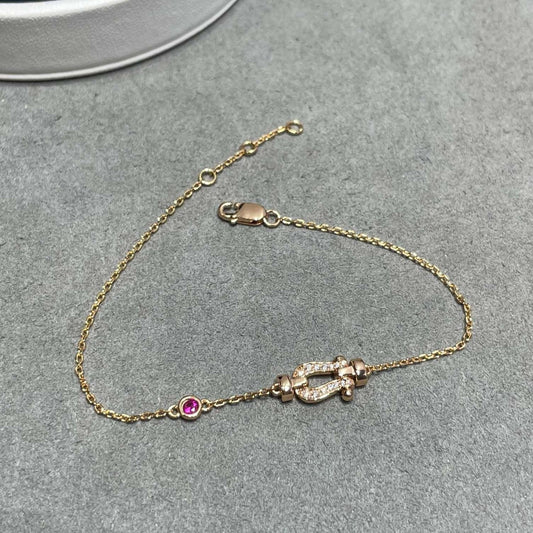 [Jesse jewelry]FORCE 10 DIAMOND CHAIN LINK PINK GOLD BRACELET
