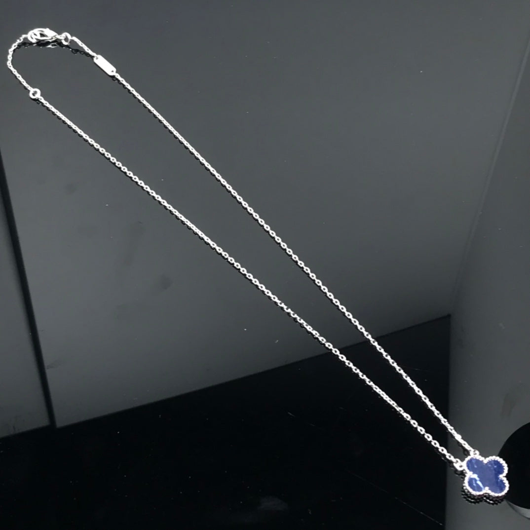[Jesse jewelry]CLOVER PIETERSITE SILVER LONG NECKLACE