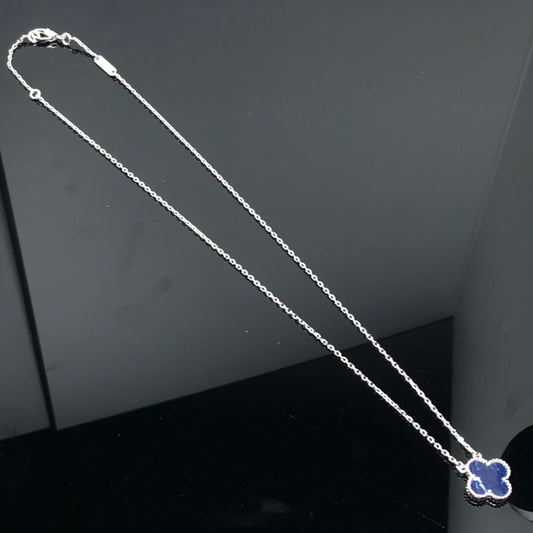 [Jesse jewelry]CLOVER PIETERSITE SILVER LONG NECKLACE