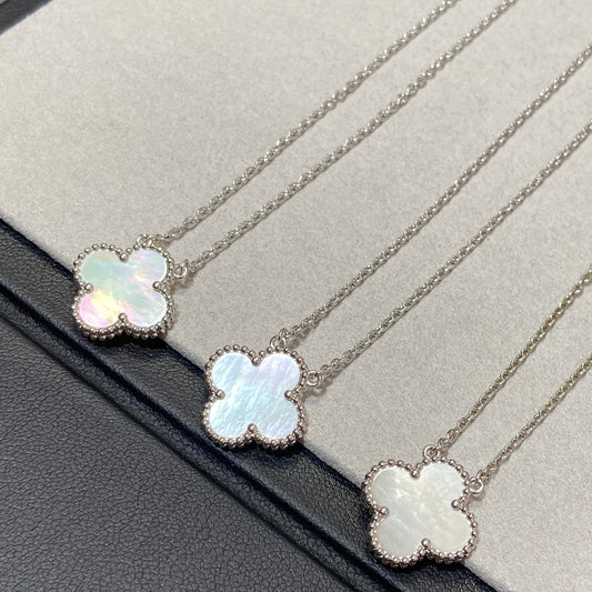 [Jesse jewelry]CLOVER MEDIUM SILVER WHITE MOP NECKLACE