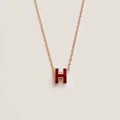 [Jesse jewelry]HM CLIC RED ENAMEL GOLD NECKLACE