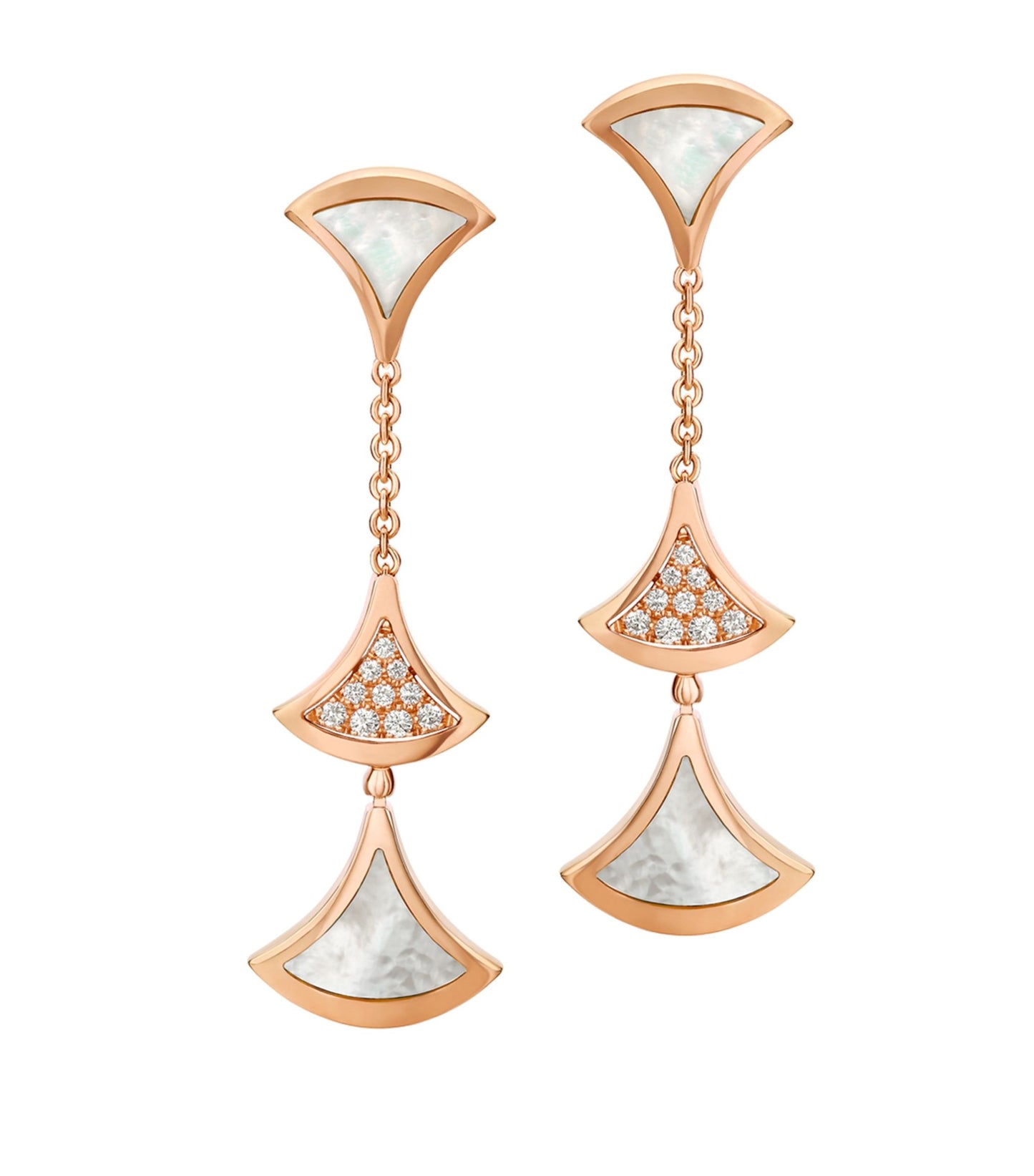 [Jesse jewelry]DREAM EARRINGS 3 MOTIFS DIAMOND MOP PINK GOLD