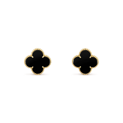 [Jesse jewelry]CLOVER MEDIUM 1 MOTIFS  ONYX STUD EARRINGS