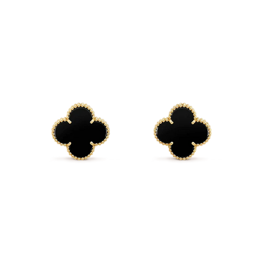 [Jesse jewelry]CLOVER MEDIUM 1 MOTIFS  ONYX STUD EARRINGS