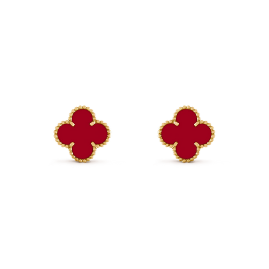 [Jesse jewelry]CLOVER MEDIUM 1 MOTIFS CARNELIAN  EARRINGS
