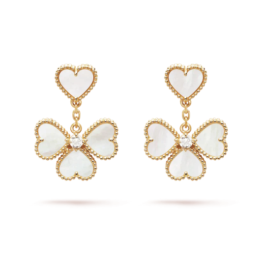 [Jesse jewelry]CLOVER SWEET WHITE MOP EARRINGS