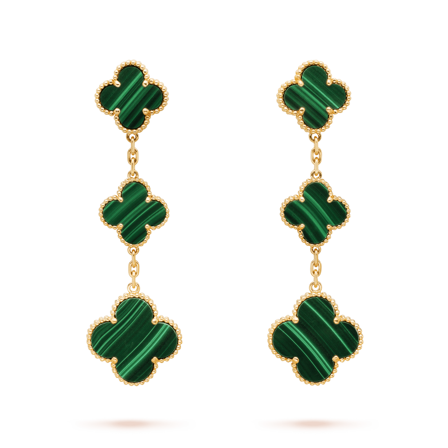 [Jesse jewelry]CLOVER MALACHITE 3 MOTIFS GOLD