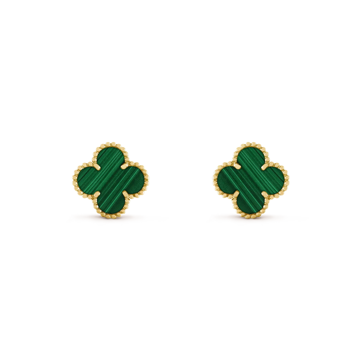 [Jesse jewelry]CLOVER MEDIUM 1 MOTIFS MALACHITE  EARRINGS