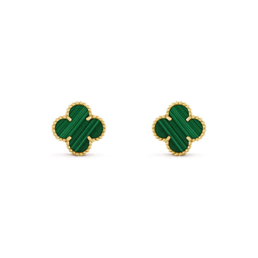 [Jesse jewelry]CLOVER MEDIUM 1 MOTIFS MALACHITE  EARRINGS
