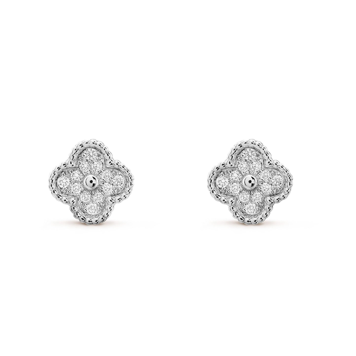 [Jesse jewelry]CLOVER MINI DIAMOND STUD EARRINGS