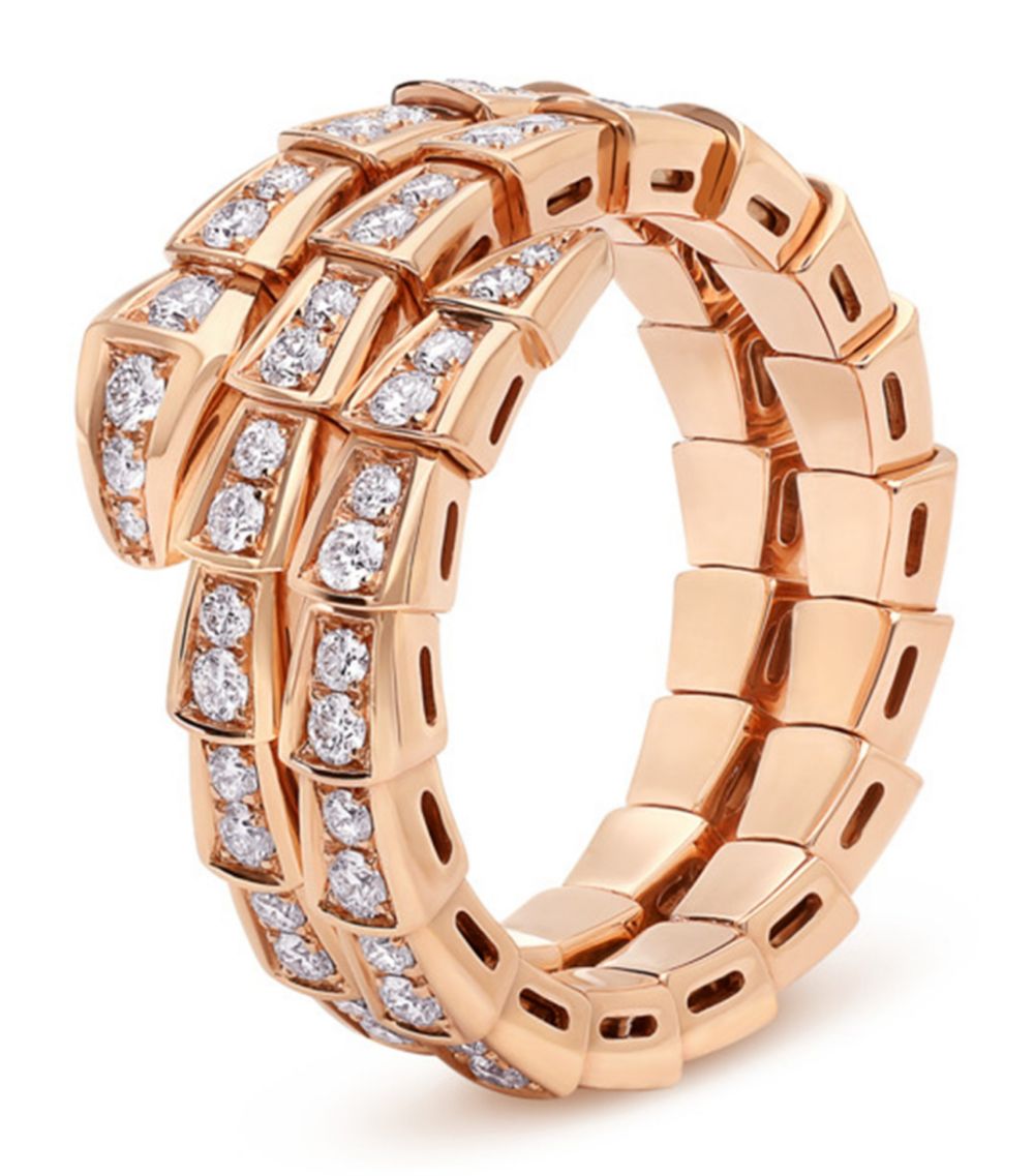 [Jesse jewelry]SERPENTI RING PINK GOLD DIAMOND DOUBLE ROW