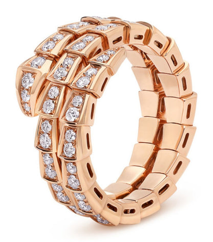 [Jesse jewelry]SERPENTI RING PINK GOLD DIAMOND DOUBLE ROW