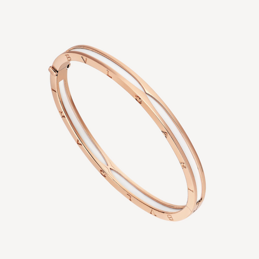 [Jesse jewelry]ZERO 1 PINK GOLD WITH WHITE CERAMIC BRACELET